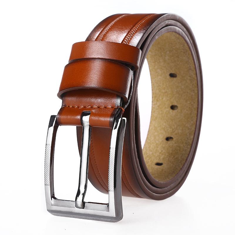 Belt Men'S Casual Pin Buckle Microfiber Washed Belt Men'S Belt