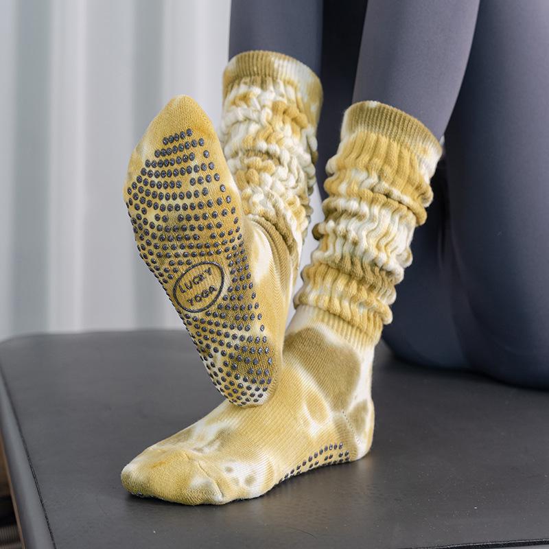 Tie-Dye Rutschfeste Pilates- & Yoga-Socken - Atmungsaktiv, Professionelle Fitness-Bodensocken