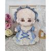 niannyyhouse 20cm Plush Doll Clothes Set: Headband and Dress, Maid Outfit, Cotton Doll Clothes, Cross Letters, Baby Doll Clothes, Dress-Up Clothes (Bl