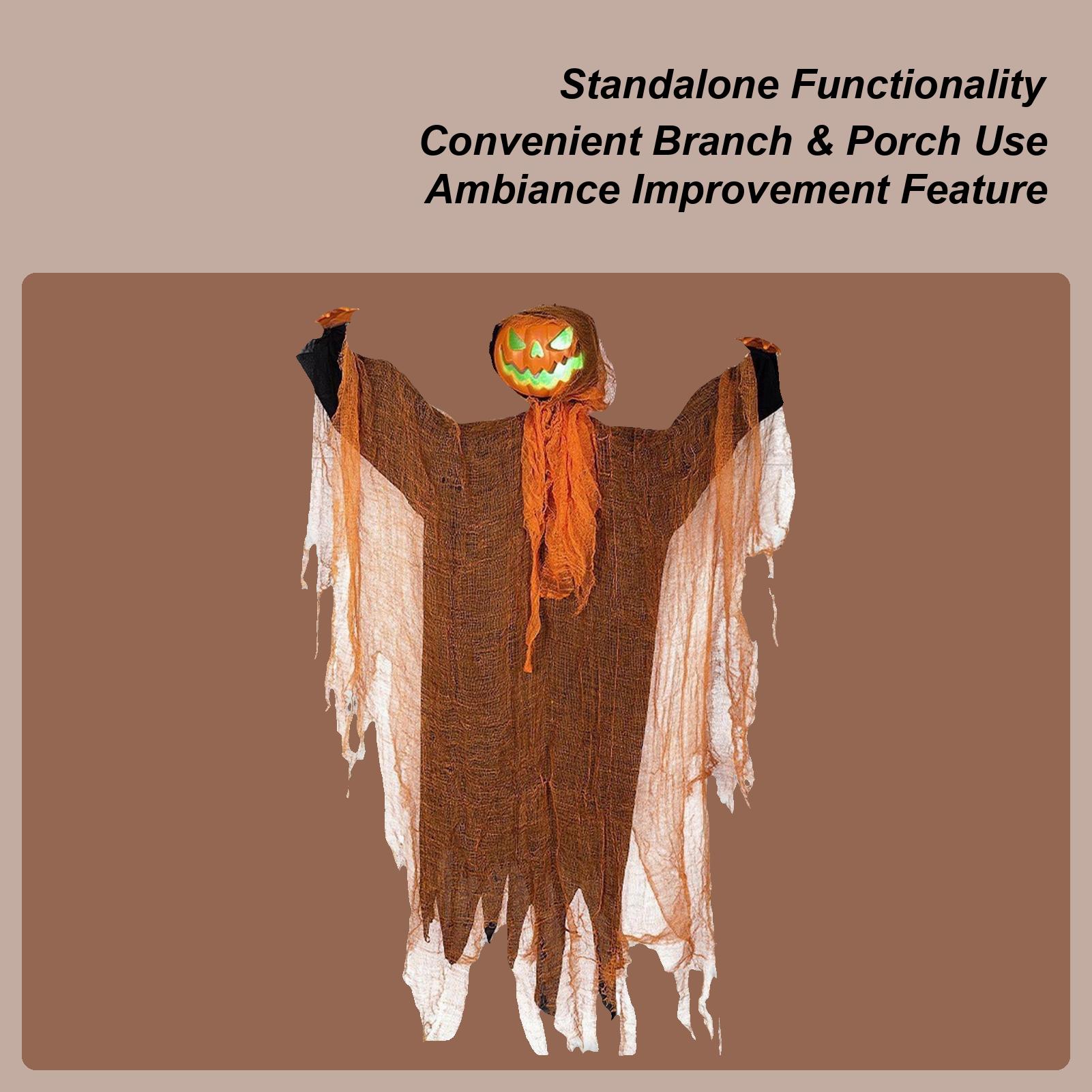 Halloween Ghost Decorations Outdoor Halloween Spooky Ghost Pumpkin Decoration Horror-Themed Lighted Rotation Pumpkin Head CN