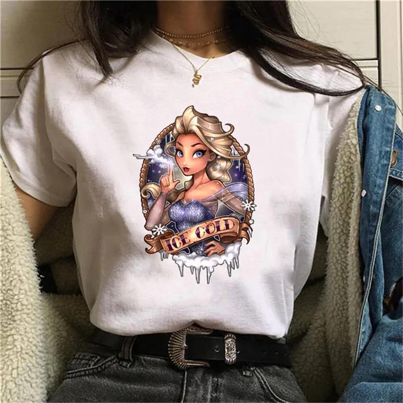 T-shirt Unisex New Punk Princess Jasmine Printed Fashion T Shirts 90s Kawaii Graphic Tops Harajuku O Neck Tee