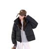Splicing plaid hooded jacket women's new winter casual loose warm bread clothes thickened cotton clothes
