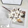 10-Head Artificial Cotton Flower Branch - Kapok Dried Decorative Bouquet for Christmas & Photography