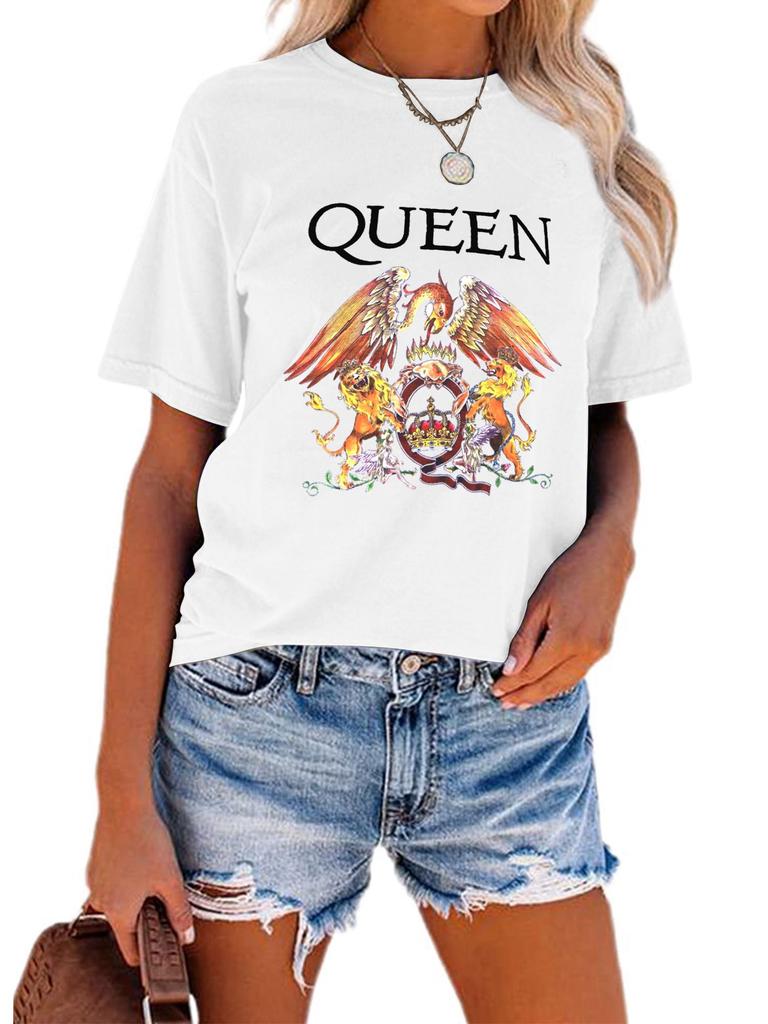 Freddie Mercury T-Shirt Ladies Clothing Queen Band T Shirt Summer Harajuku Top Women Tshirt Tumbler Tops Tees Women Streetwear