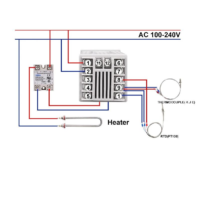 TOMZN Digitální PID Termostat Dvojitý Výstup Univerzální Vstup Regulátor Teploty Relé SSR AC110V 220V TOTC4S