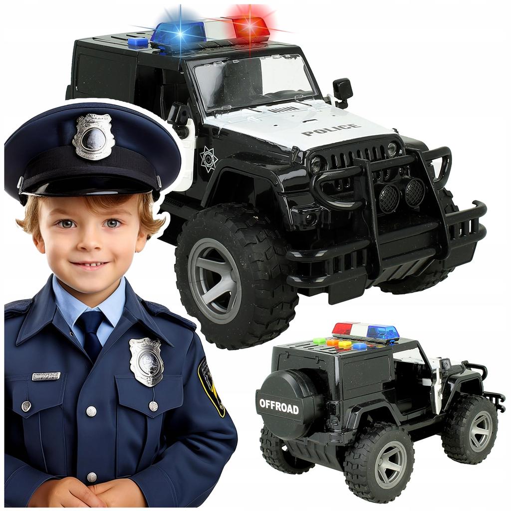 [PACZB][5] Police Jeep Car with Motor, Sound, LED Lights Z1104