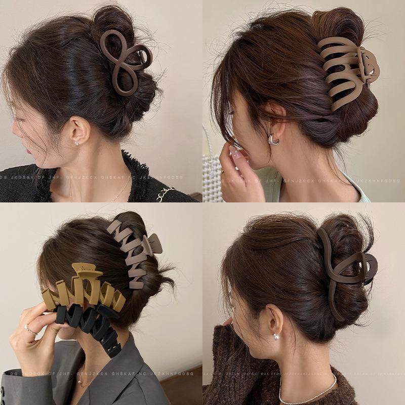 Massive schwarze matte große Haarklammern aus Acryl, Haarnadeln, Hai-Clip, Haarspange, Krabben-Haarspangen, Kopfbedeckung für Frauen, Haar-Accessoires