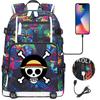 Anime Skull Print Large Capacity Backpack for Teens Students Casual Travel Daypack Lightweight Waterproof