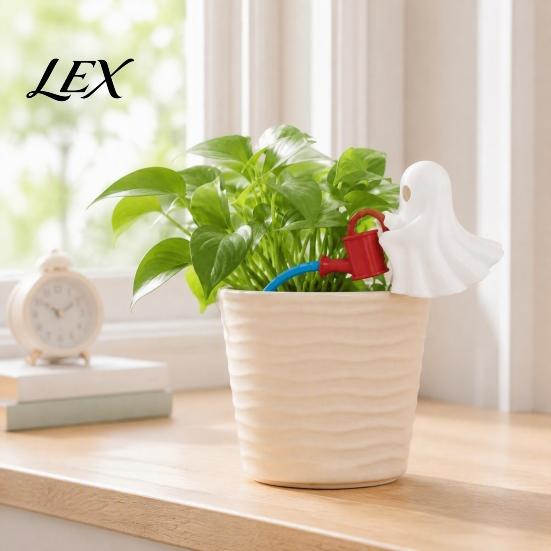 Detailed Texture Plant Ornament Cute Ghost Watering Decor, 3D Printed Water Can Figurine, Funny Creative Garden Decorations Pot Ornament, Spooky