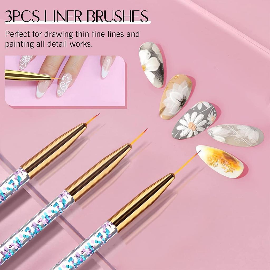 BORN PRETTY 31-Piece Nail Art Brush Set with Brush Holder and Palette