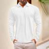 Men's Lapel Solid Color Sports Casual Outdoor Long Sleeved Top