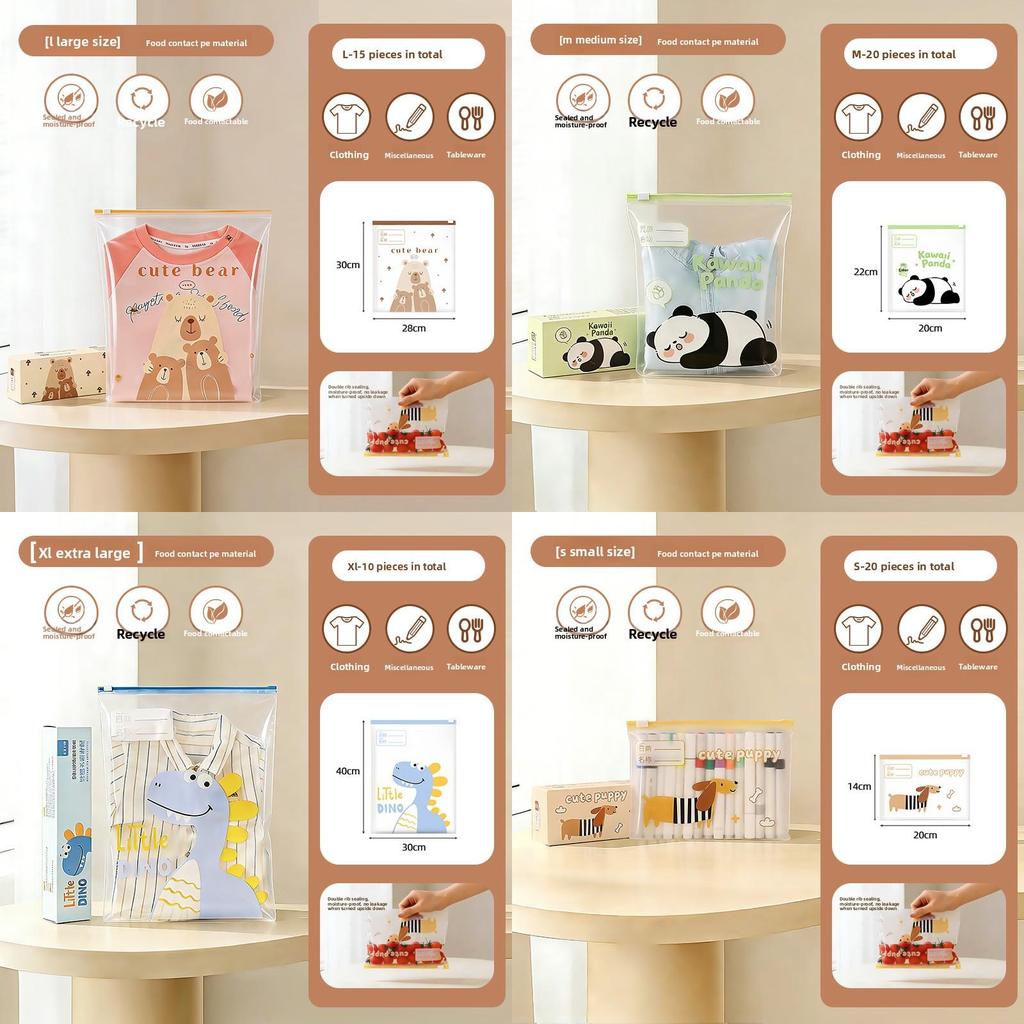 Transparent Storage Bag For Travel And Home Organization With Sealed Zipper For Baby Clothes And Toys