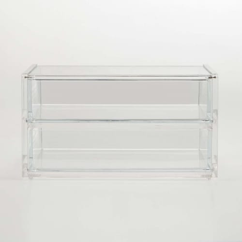 MUJI Overlapping Acrylic Case 2 Tier Drawer with Lid Approx. Width 17.5 x Depth 13 x Height 9.5cm 47380965