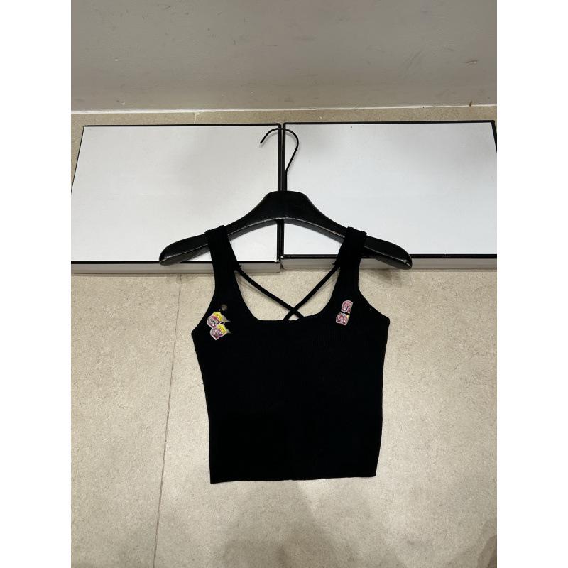 Summer Slim Fit 3D Letter Embroidered Knit Vest