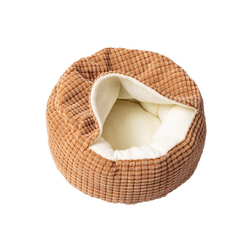 Cozy Corduroy Pet Kennel Non-slip Anti-anxiety Cave Kennel For Small Dogs Cats