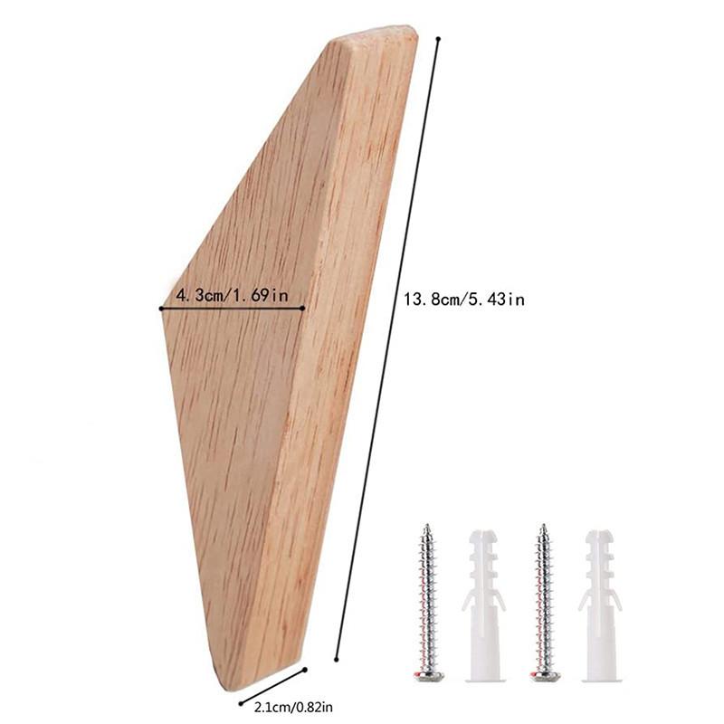 1/2/4 PCS Wooden Triangle Angle Hook Wall Mounted Coat Hooks Multi-Use for Hats&Bags Home Storage Accessory