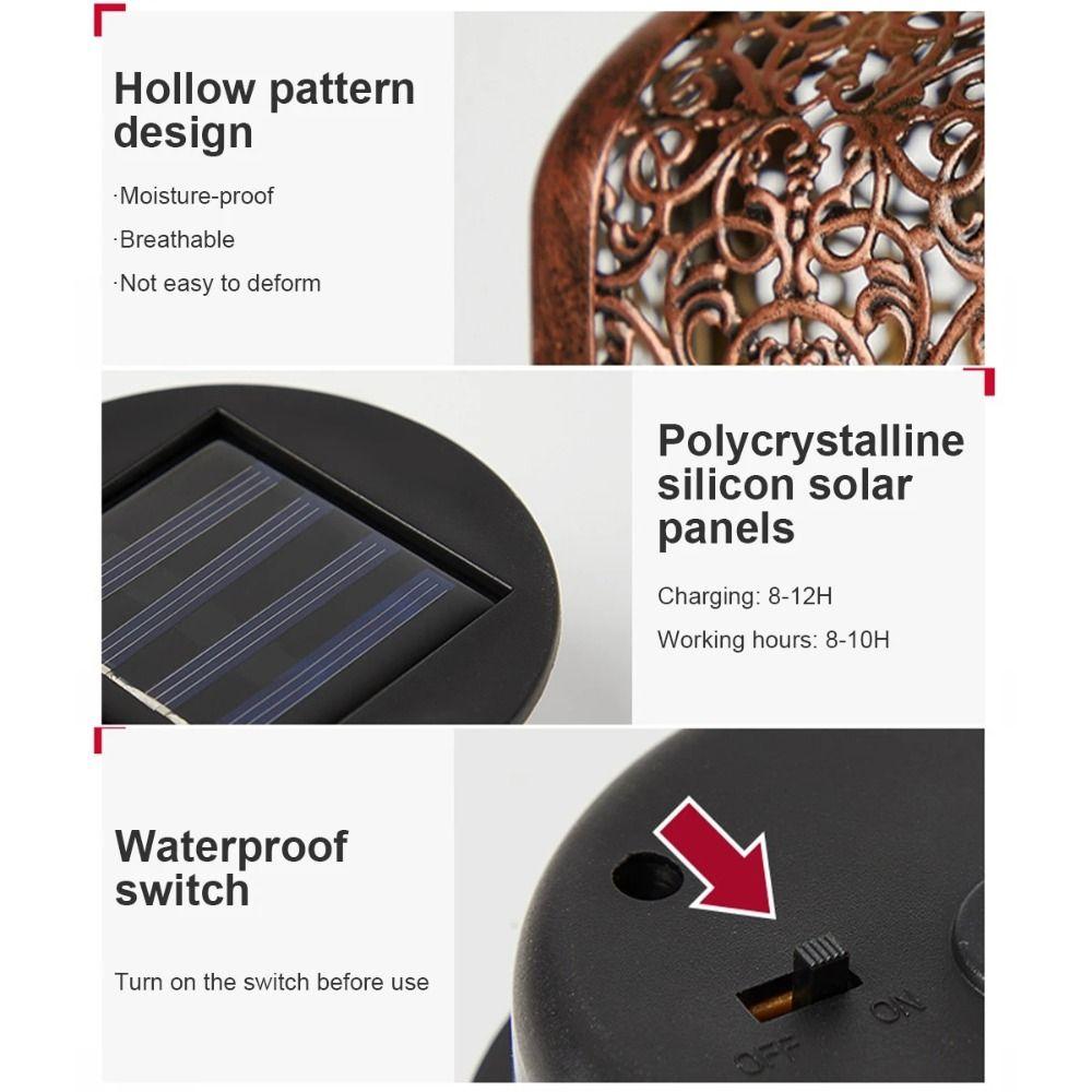 Retro Solar Hanging Lantern with Handle Atmosphere Lamp Garden  Landscape Led Solar Light  Outdoor