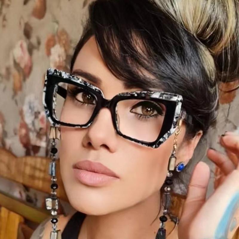 Women Luxury Designer Color Stitching Eyeglasses for Ladies Anti Blue Light Blocking Glasses Frame Optical Frame