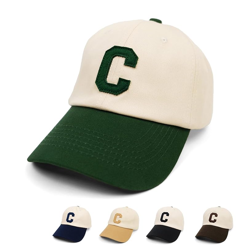 

[NAMEOF] C logo baseball cap street casual hat two tone South Korea work American casual simple unisex men s ladies basic sporty (JP, alphabet, Free