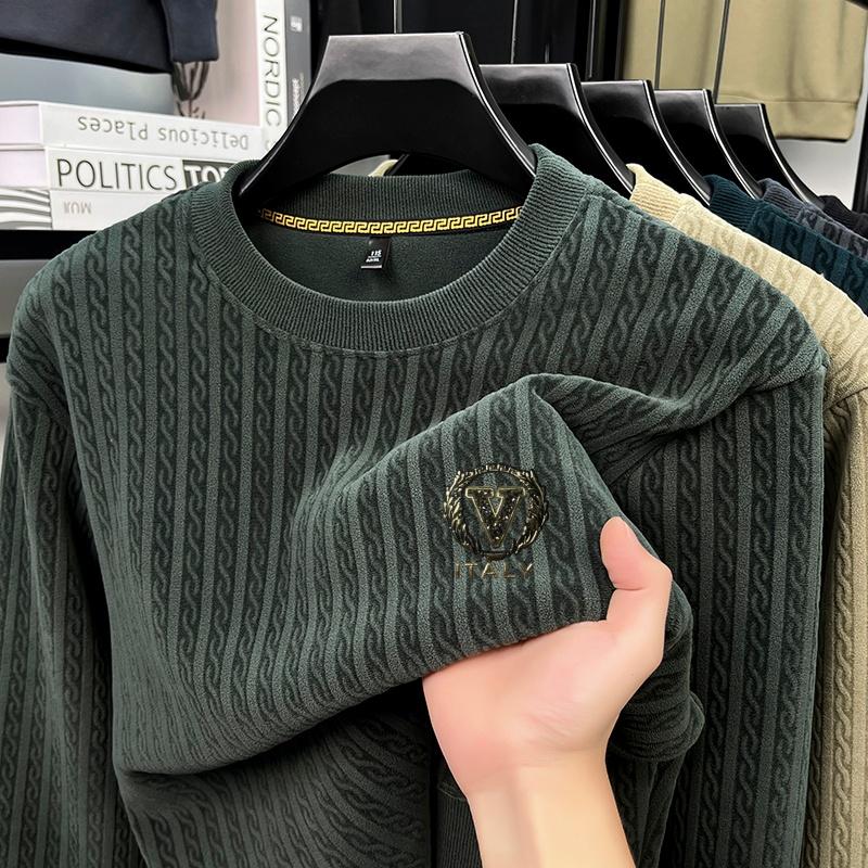 Men's O-Neck Pullover Sweatshirt Best-Seller Winter Letter Print Fleece Long-Sleeve Fashion Commute Menswear