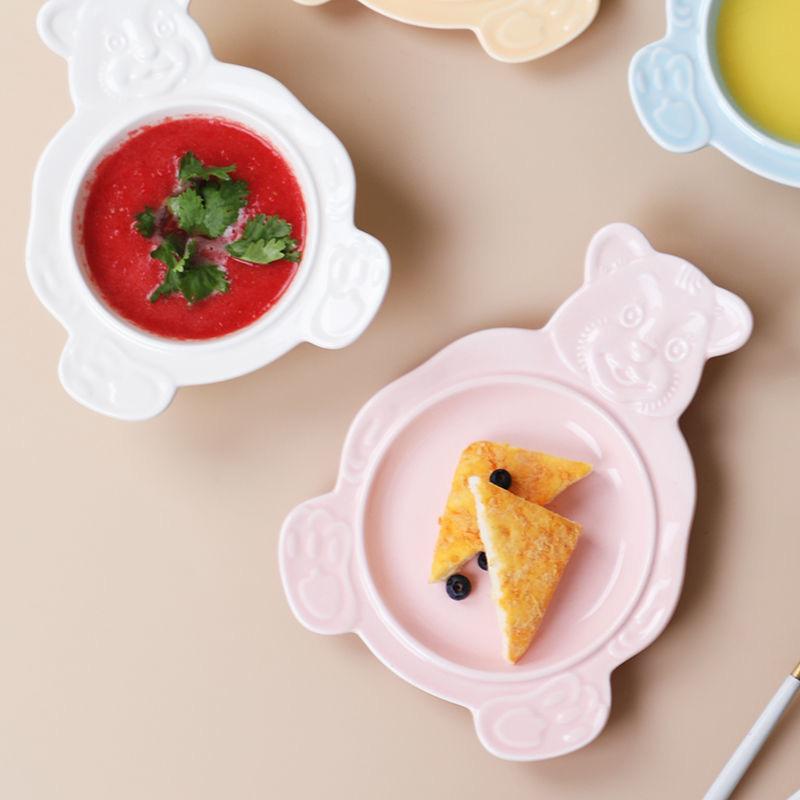 Creative Personality Bear Shape Plate Dessert Plate Salad Bowl Ceramic Tableware Kitchenware