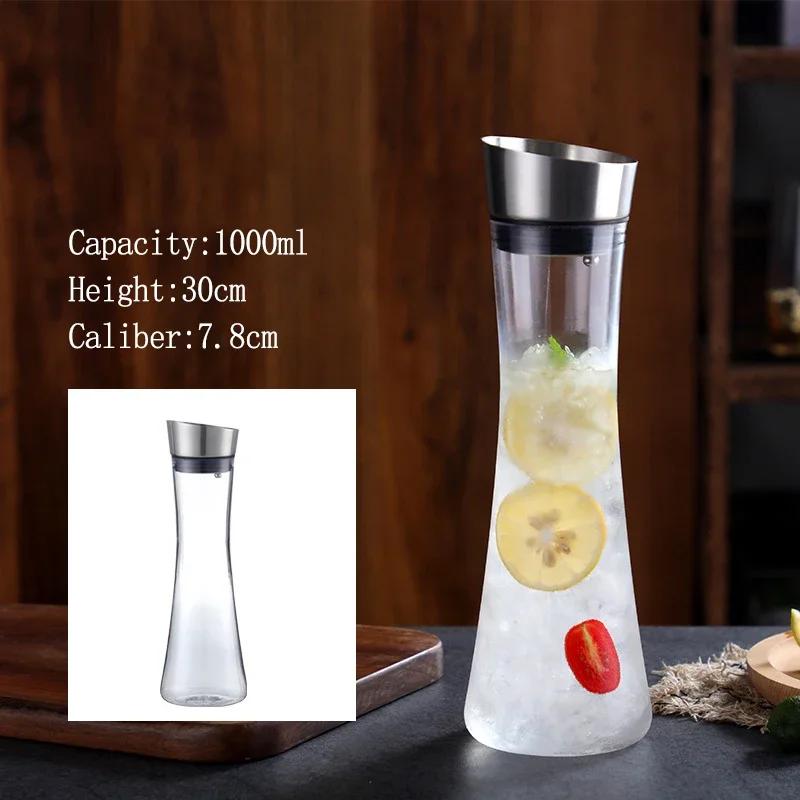 1L/1.6L Acrylic Cold Water Bottle Large Capacity Heat-resistant Water Jug Restaurant Home Juice Milk Beverage Pitcher Drinkware