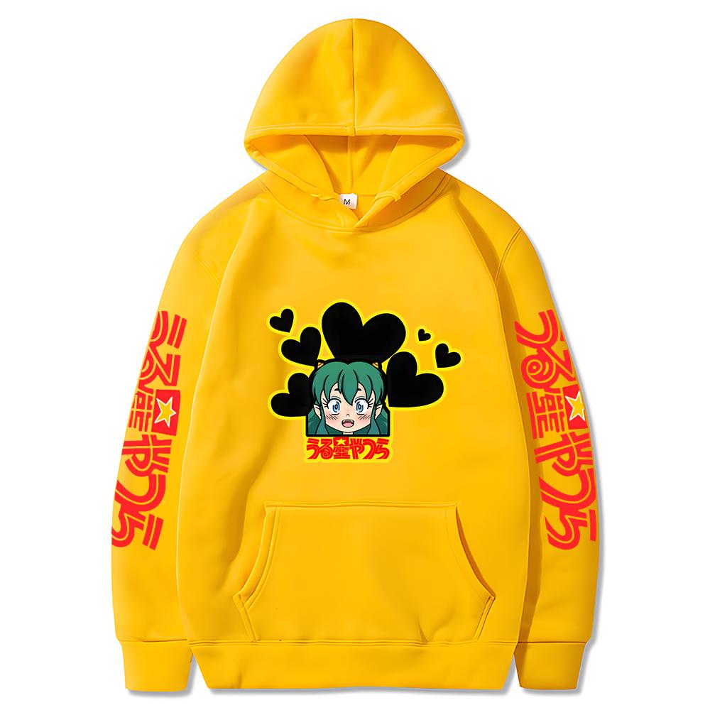 Lum Urusei Yatsura Hoodies Mens Fashion Anime Waifu Senpai Printing Sweatshirts Manga Graphic Clothes Male Casual Long Sleeve Streetwear