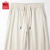 MUSHILANG Men's 100% Cotton Loose Straight Casual Drawstring Pants