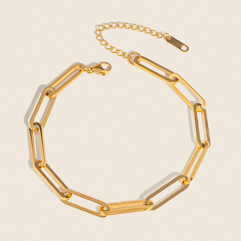 1pc Stainless Steel Paperclip Chain Link for Women Couples  With Unique Design Sense Classic Party Jewelry Gifts