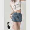 Hong Kong Retro High-Waist Denim Skirt: Summer 2023 Petite Slimming Short Skirt for Women
