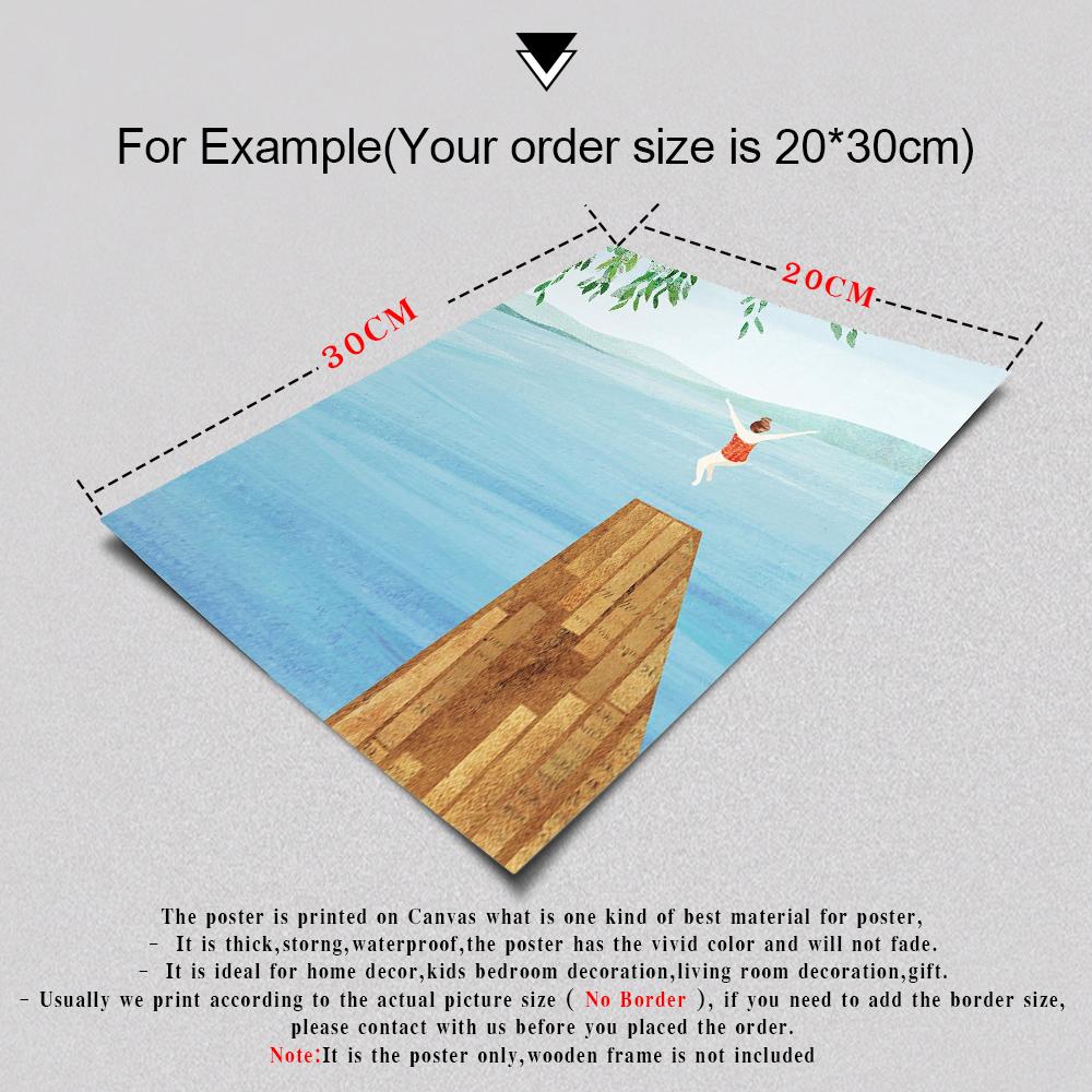 Kaltes Wasser Wildes Schwimmen Leinwand Malerei Drucke Landschaft Flüsse See Poster Tropical Beach Wand Kunst Bilder für Wohnzimmer Dekor