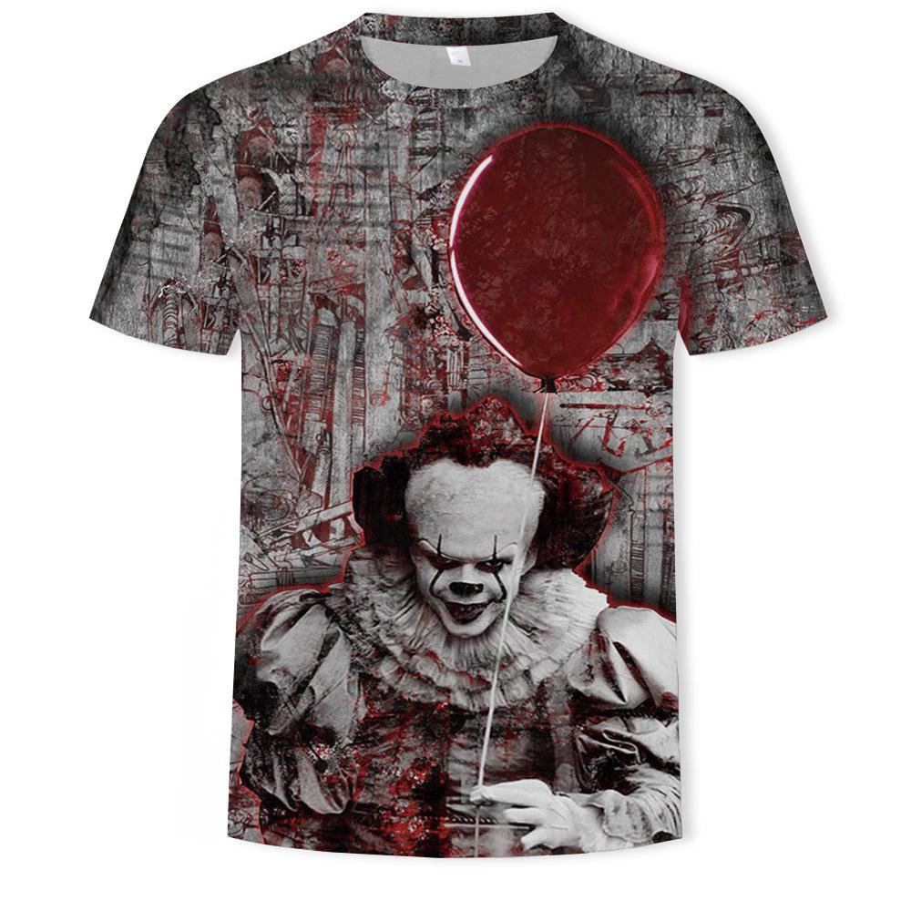 Summer Round Neck 3D Joker Resurrection Night Print Top Fashionable Casual Short Sleeved Men's T-shirts