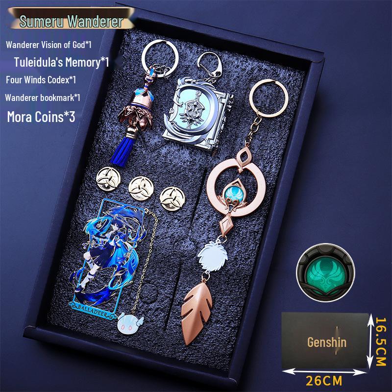 Genshin Impact Keychains, Bookmarks, Charms & Weapon Models Set - Ideal Gifts for Students