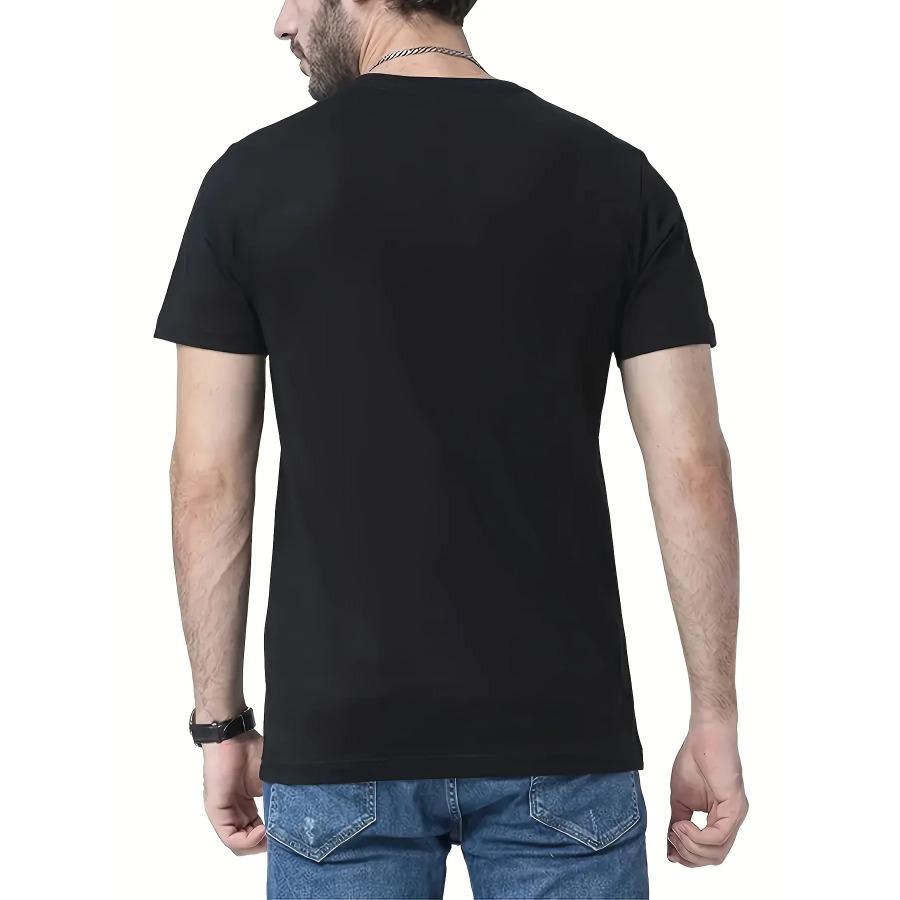 Men's Summer 100% Cotton Fashion Pattern Printed Loose Large Casual Round Neck Short Sleeve T-shirt Casual Letter Pattern Tops