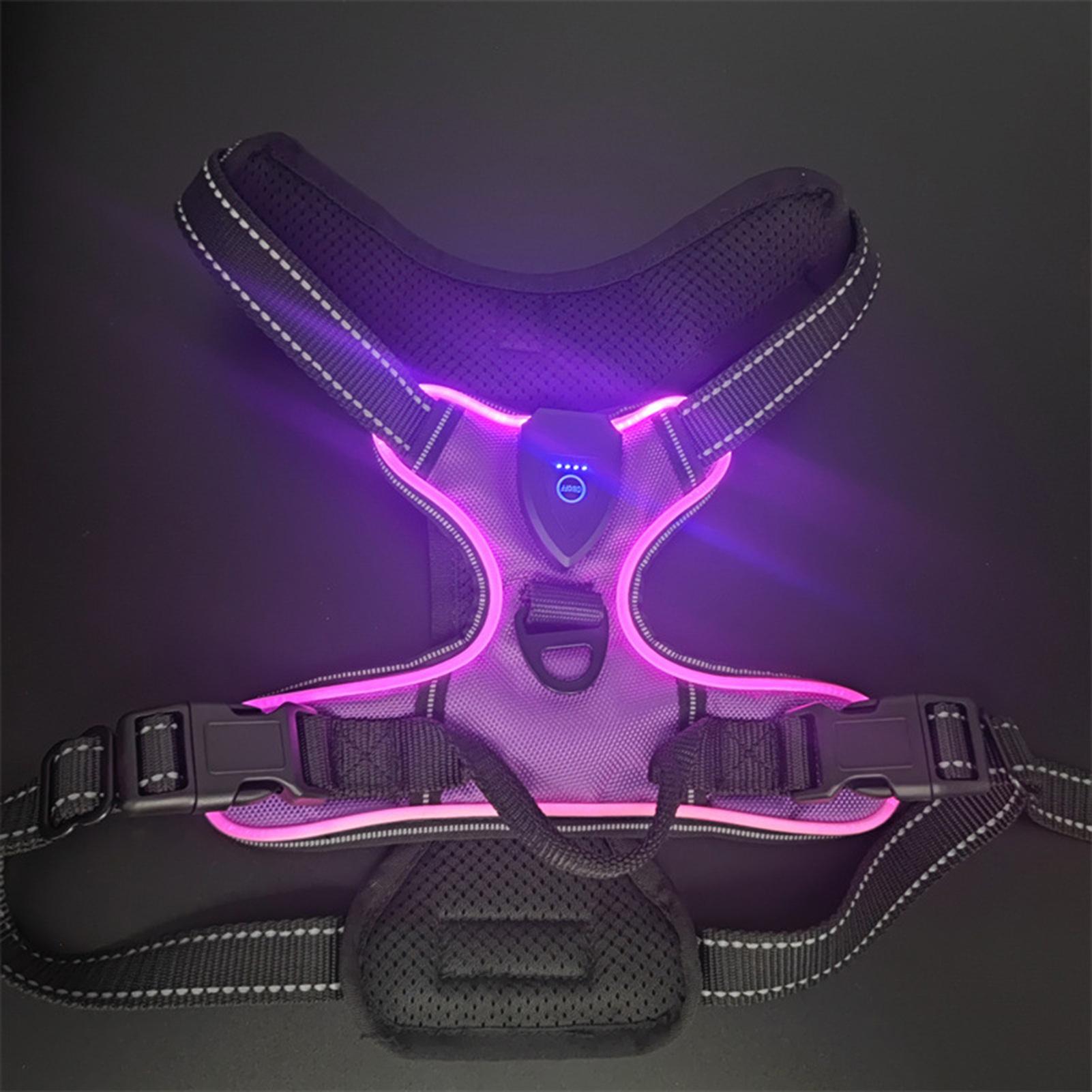 

1 Набор Шлейка для питомца Перезаряжаемая Сетчатая Со светодиодной подсветкой Светящаяся Шлейка для собаки Регулируемая Светящаяся Грудь Питомца Для ночных прогулок S