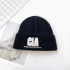 Letter Embroidered Woolen Hat for Men and Women in Fall and Winter Warm Ear Protecting Cap Versatile Face Showing Small Knitted Hat