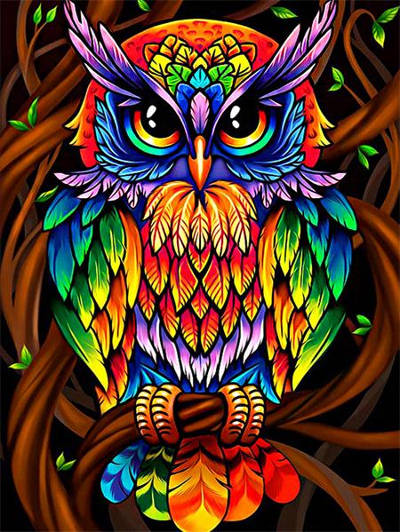 5d Diamond Painting New Owl Cartoon Full Square/round Embroidery Colorful Bird Animal Mosaic Home Decor