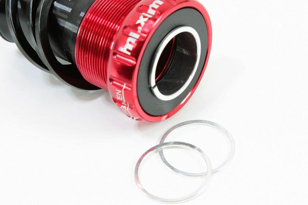 Ceramic Bearing Aluminum 7075 Housing Hollowtech Compatible Bottom Bracket mi.xim BB68/73mm ROAD/MTB II/GXP (Red)