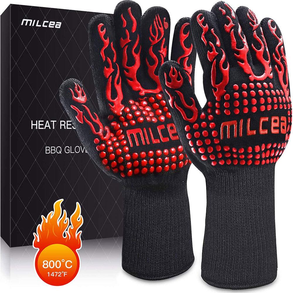 High Temperature Resistant 500/800 Degree Microwave Oven Silicone Non-slip Gloves, Heat Insulated Barbecue Oven Gloves