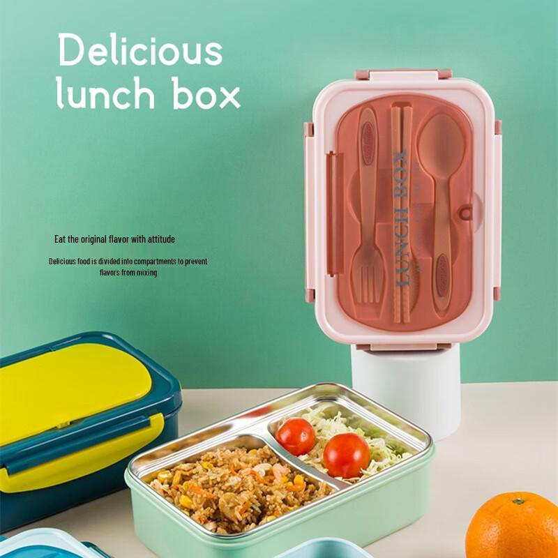 GOWKE 3-Compartment Insulated Stainless Steel Lunch Box