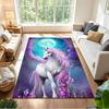 Moonlit Unicorn In Enchanted Forest Non-Slip Home Carpet Design for Office Decor Living Room Bedroom Gift