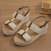 Large Hemp Rope Woven Wedge Sandals for Women