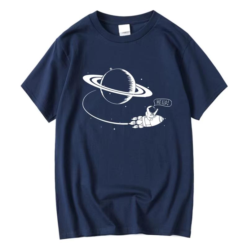 Space Astronaut Planet Graphic Tshirt Unisex Unisex Cute Rocket Universe Print Casual Short Sleeve Crew Neck Streetwear Tee