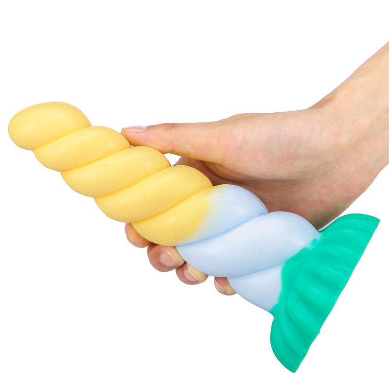 Women's Hemp Rope New Anal Plug Special-shaped Silicone Penis Soft Mixed Color Simulation Masturbator