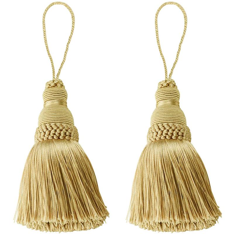 2Pc Home Decor Hanging Rope Silk Tassel Fringe Tassel Trim Garment Decoration Key Tassels for DIY Embellishments Curtain Accessories
