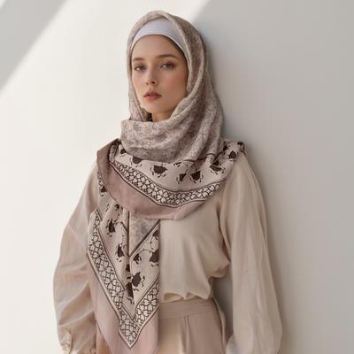 51 Color Turkey Square Flower Print Hijab Voile Soft Headscarf Premium Cotton Voile Soft Muslim Handkerchief Scarf