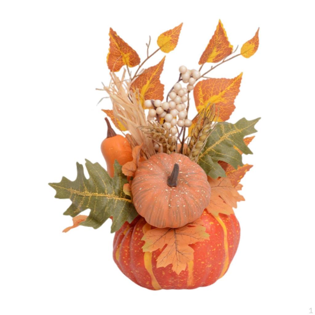 Fall Pumpkin Decor Artificial Decoration Decorative for Tabletop Centerpiece