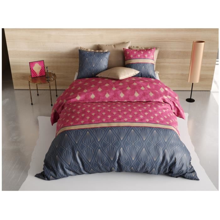 Housse De Couette + 2 Taies - Lilya - 240 X 260 Cm - 100% Coton - Lavable À 40°