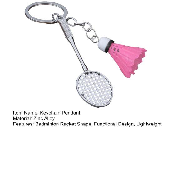 Keychain Pendant Simulated Badminton Racket Charm Mini Key Chain Zinc Alloy Pendant Personalized Bag Accessories