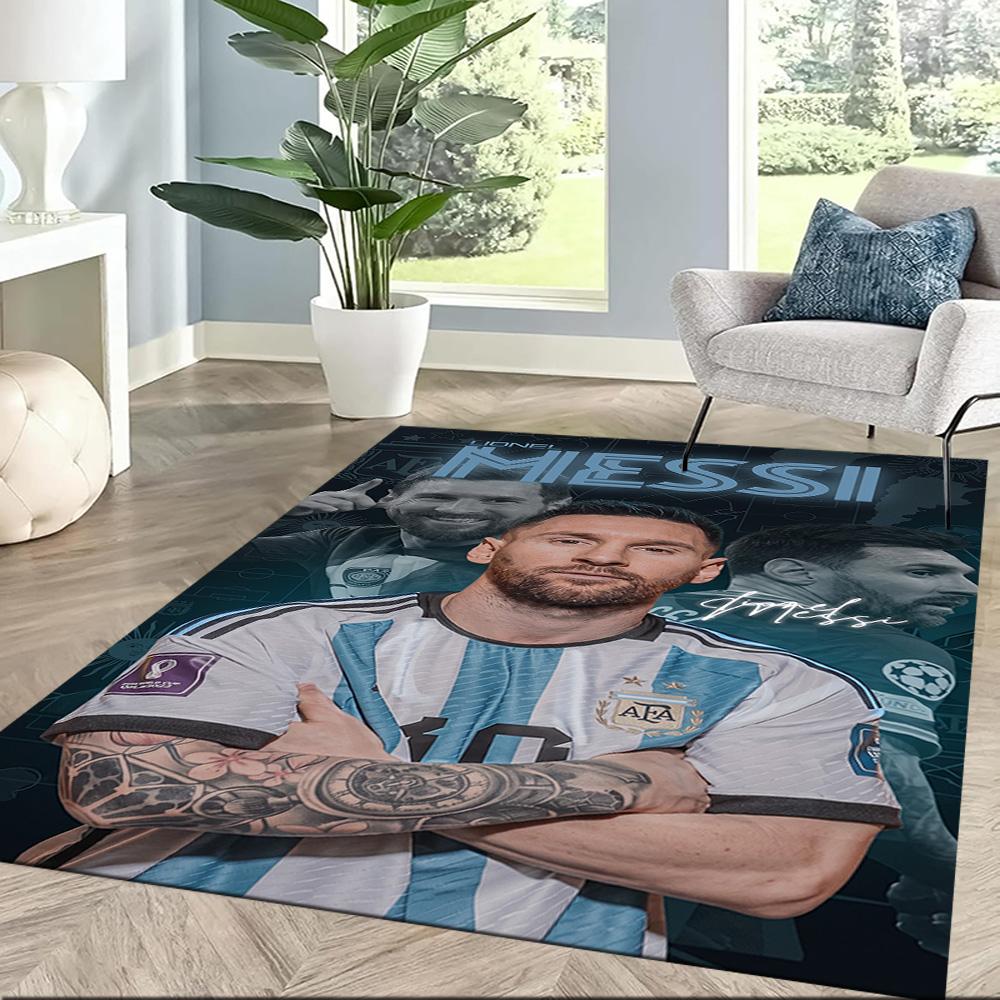 Messi 180 Floor Rug Office Rug Suitable for Playrooms Outdoor Living Rooms Balcony Antislip Carpet Office home decor Birthday/Christmas Gift